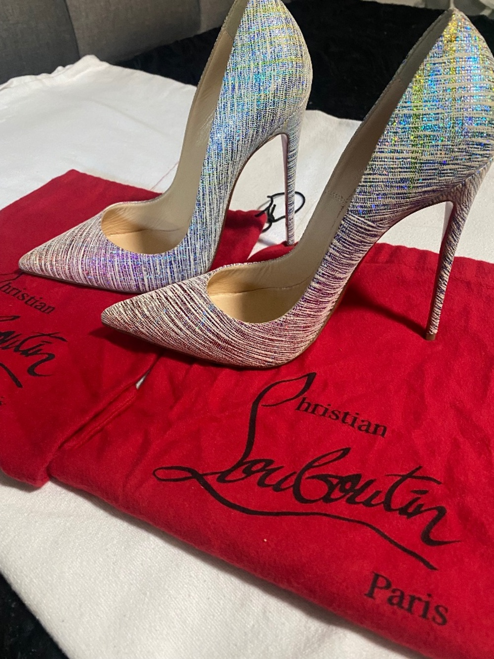 Christian Louboutin So Kate 120 Suede Unicorn Pumps Multicolor EU 39.5 NWOB